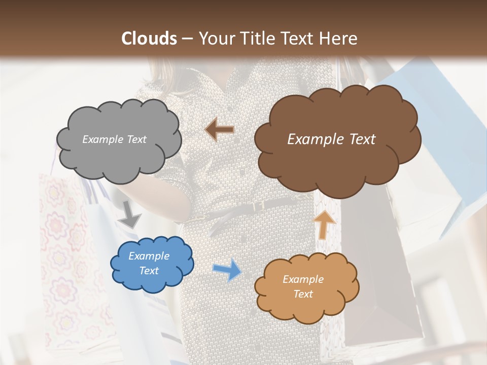 Woman Shopping In Mall Carrying Bags PowerPoint Template