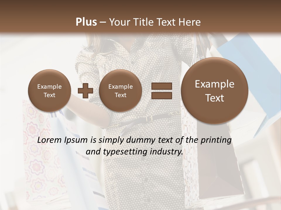 Woman Shopping In Mall Carrying Bags PowerPoint Template