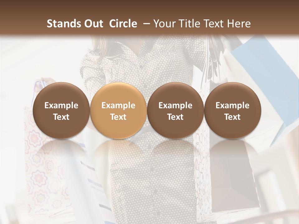 Woman Shopping In Mall Carrying Bags PowerPoint Template