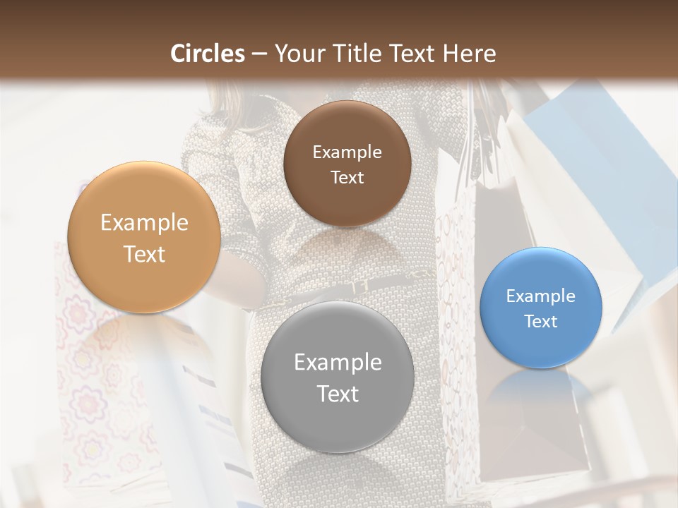 Woman Shopping In Mall Carrying Bags PowerPoint Template