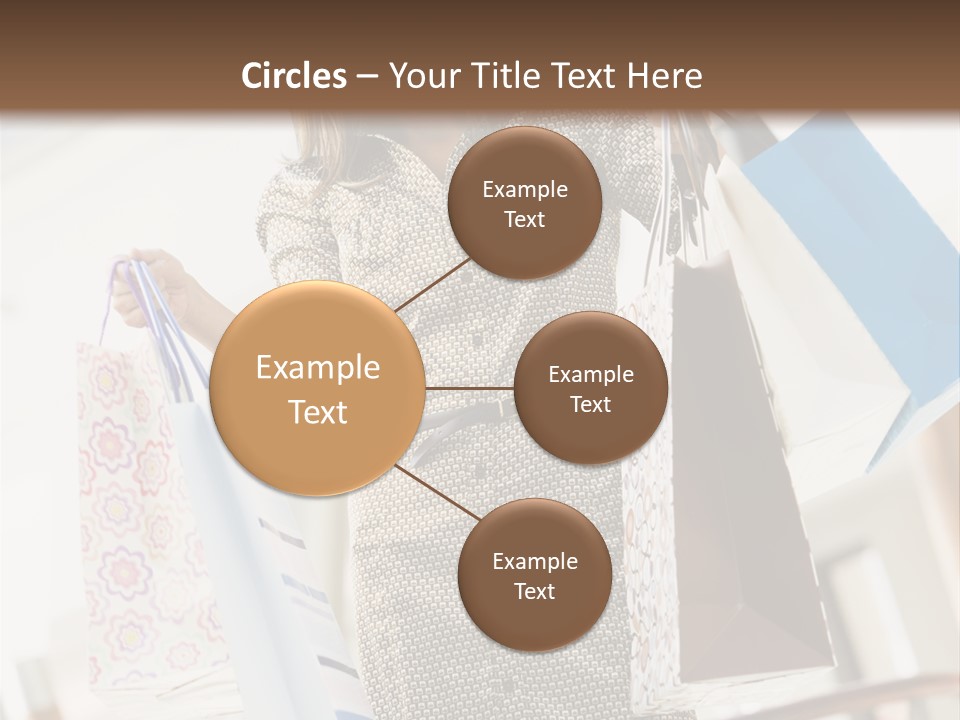 Woman Shopping In Mall Carrying Bags PowerPoint Template