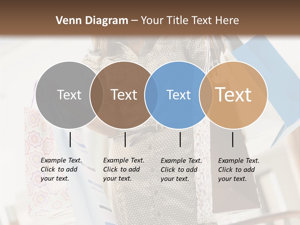 Woman Shopping In Mall Carrying Bags PowerPoint Template