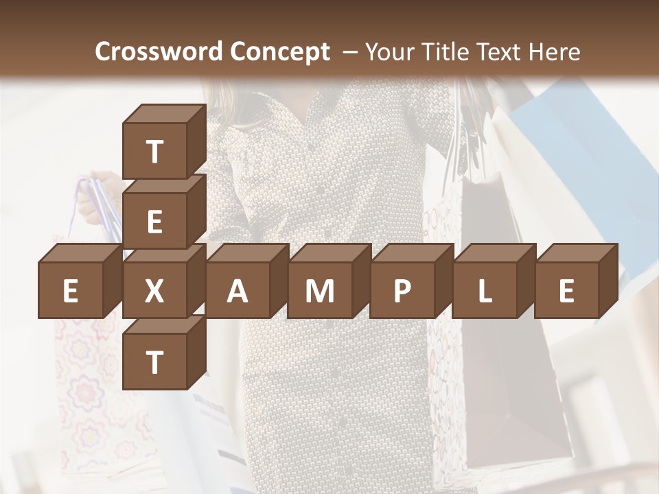 Woman Shopping In Mall Carrying Bags PowerPoint Template