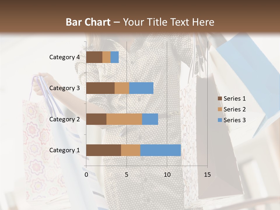 Woman Shopping In Mall Carrying Bags PowerPoint Template