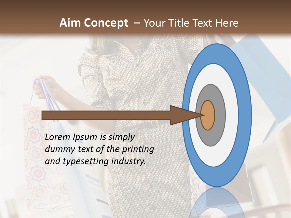 Woman Shopping In Mall Carrying Bags PowerPoint Template