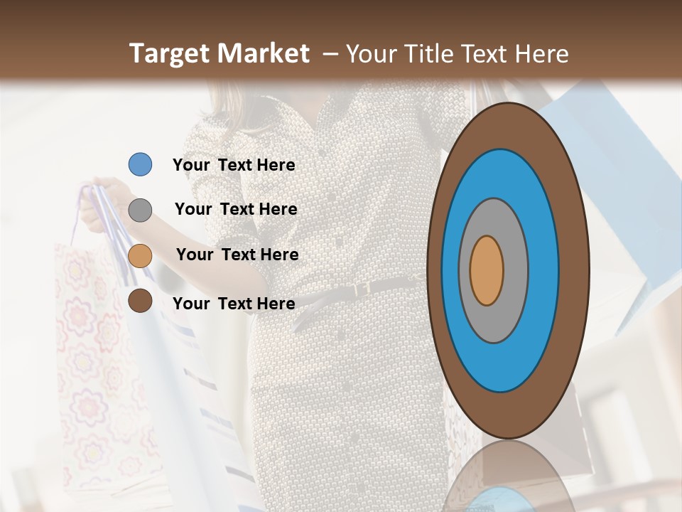 Woman Shopping In Mall Carrying Bags PowerPoint Template
