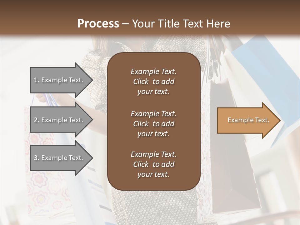 Woman Shopping In Mall Carrying Bags PowerPoint Template