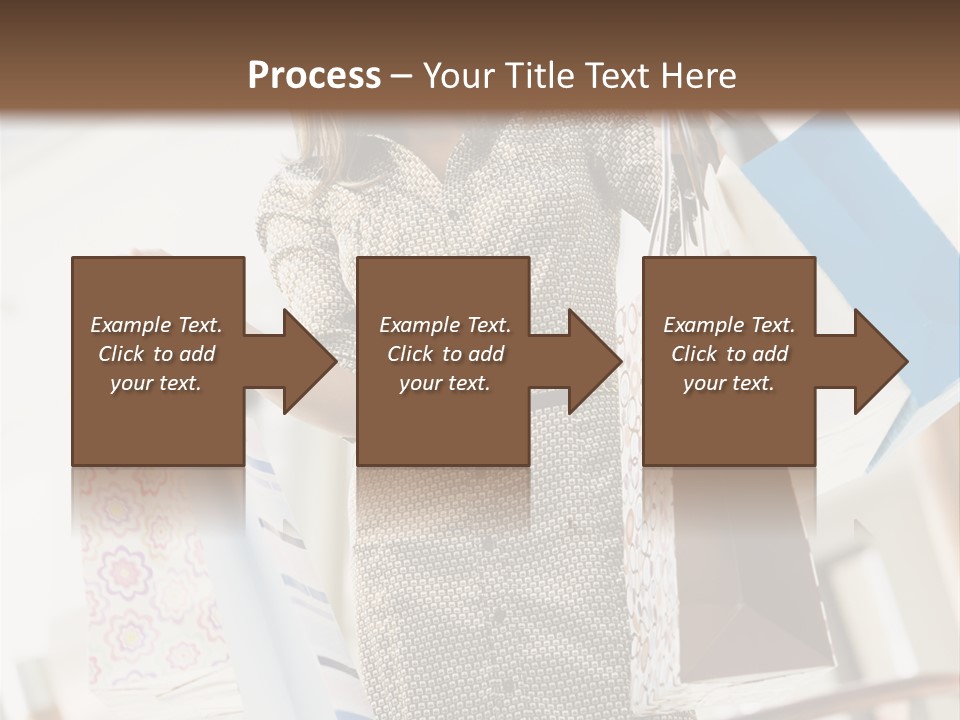 Woman Shopping In Mall Carrying Bags PowerPoint Template