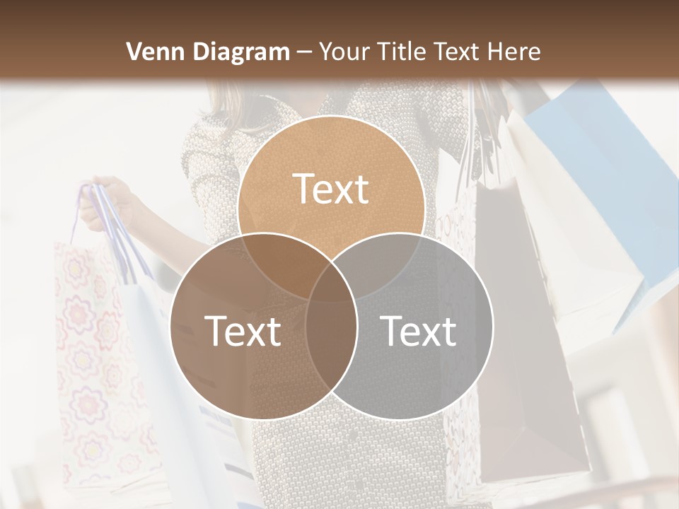 Woman Shopping In Mall Carrying Bags PowerPoint Template