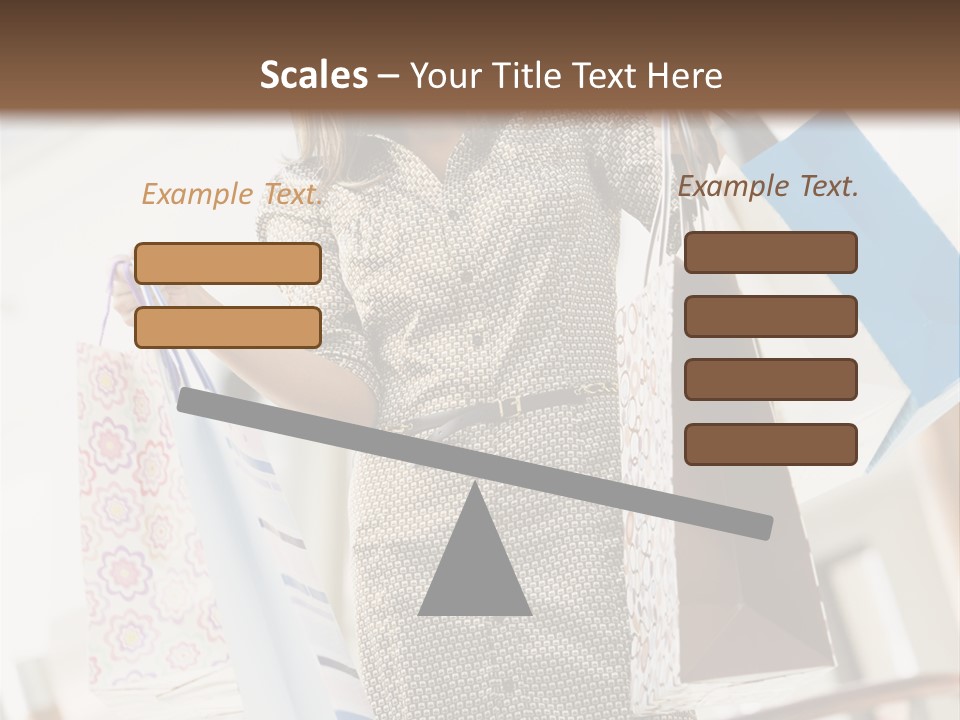 Woman Shopping In Mall Carrying Bags PowerPoint Template