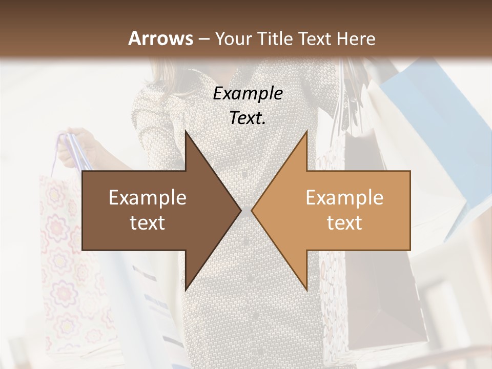 Woman Shopping In Mall Carrying Bags PowerPoint Template