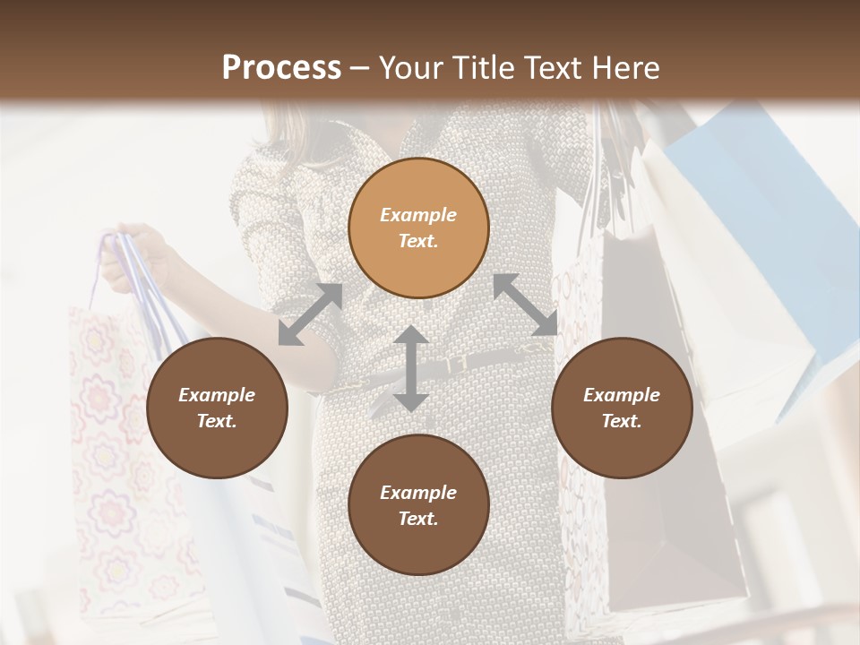 Woman Shopping In Mall Carrying Bags PowerPoint Template