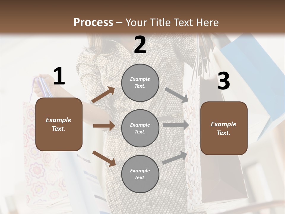 Woman Shopping In Mall Carrying Bags PowerPoint Template