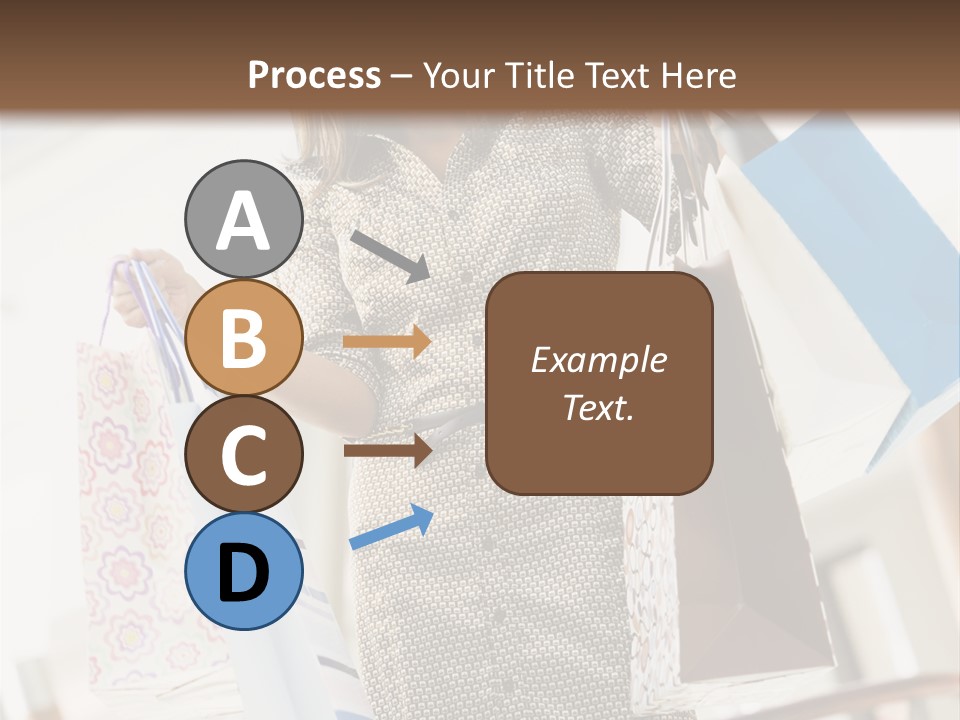 Woman Shopping In Mall Carrying Bags PowerPoint Template