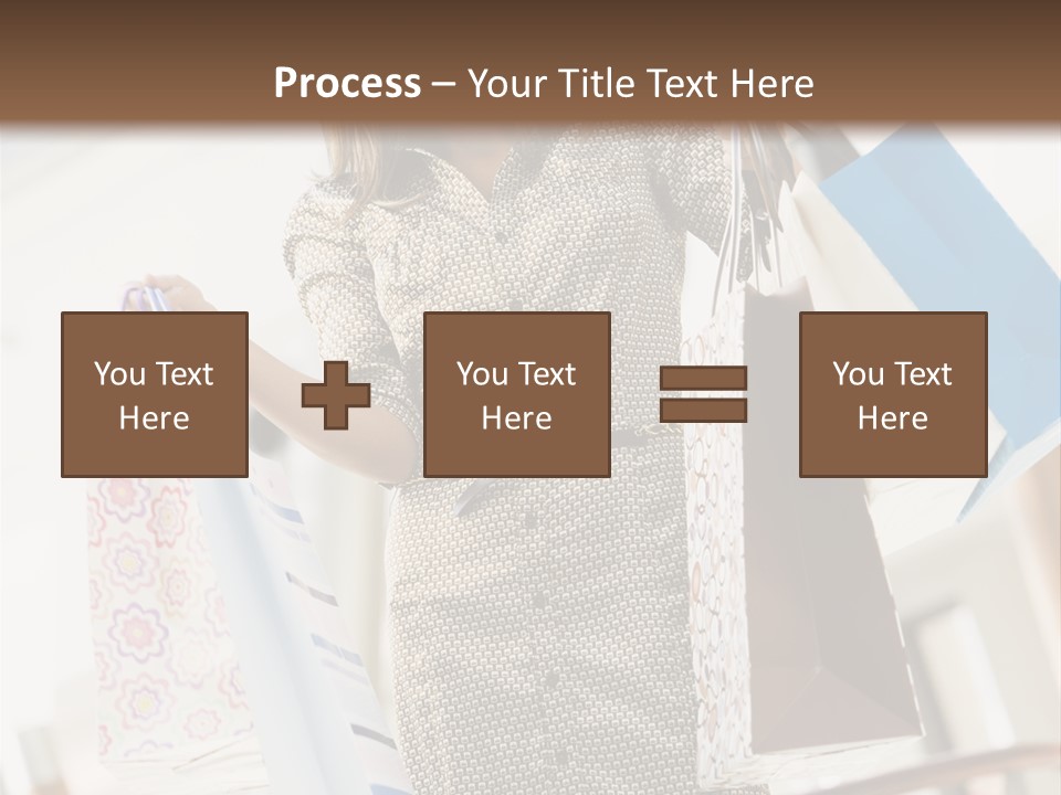 Woman Shopping In Mall Carrying Bags PowerPoint Template