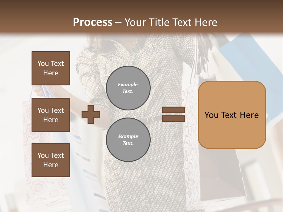 Woman Shopping In Mall Carrying Bags PowerPoint Template
