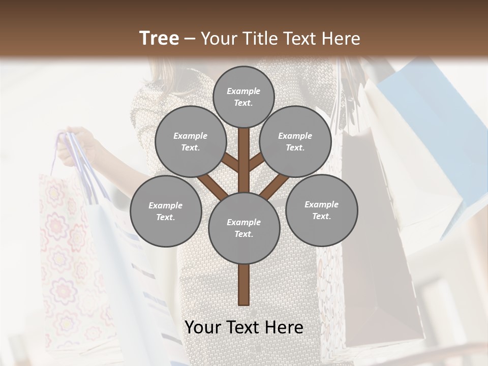 Woman Shopping In Mall Carrying Bags PowerPoint Template