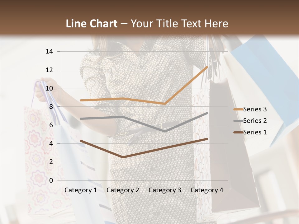 Woman Shopping In Mall Carrying Bags PowerPoint Template