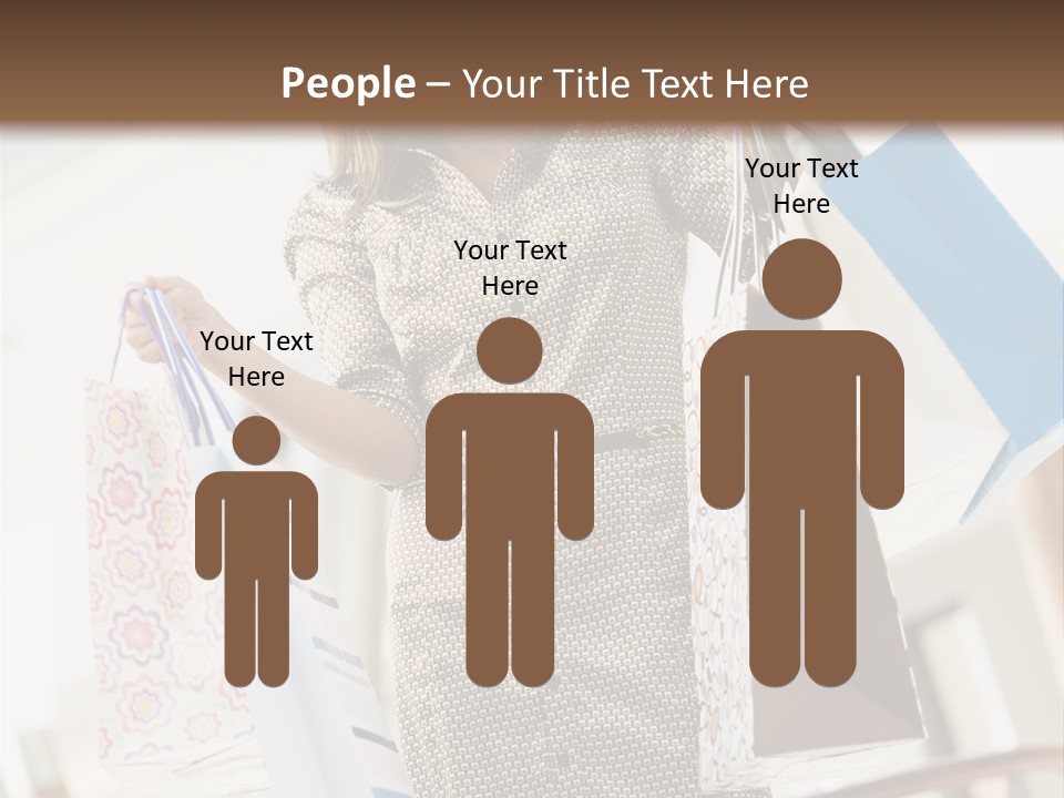 Woman Shopping In Mall Carrying Bags PowerPoint Template