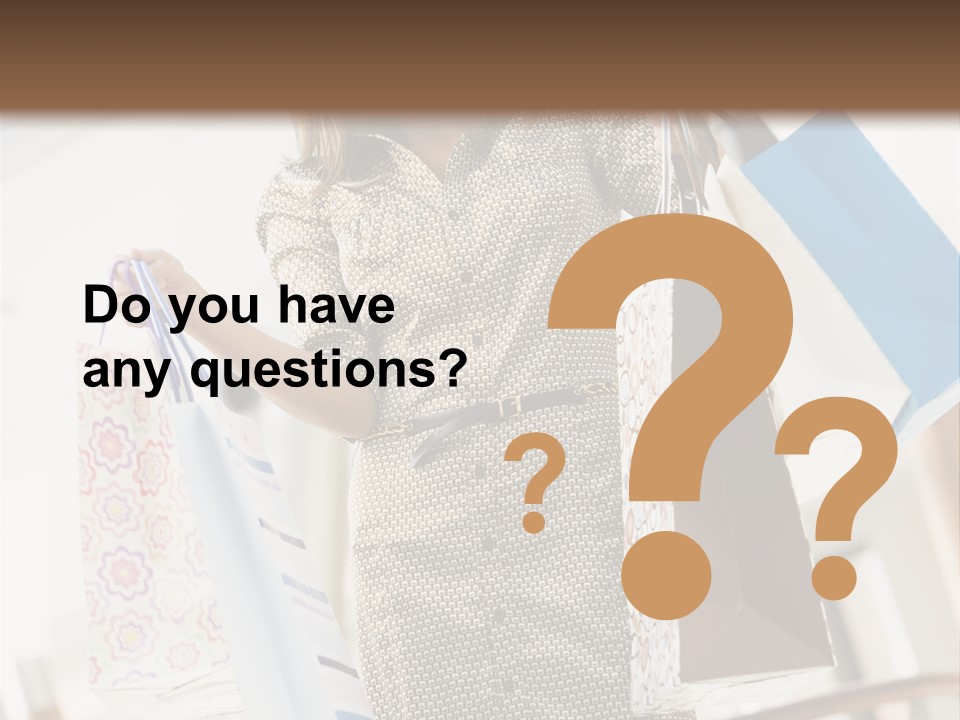 Woman Shopping In Mall Carrying Bags PowerPoint Template