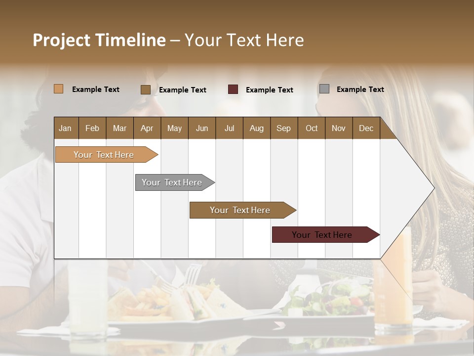 Couple Enjoying Lunch Sitting At Cafe Table PowerPoint Template
