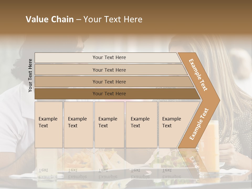Couple Enjoying Lunch Sitting At Cafe Table PowerPoint Template