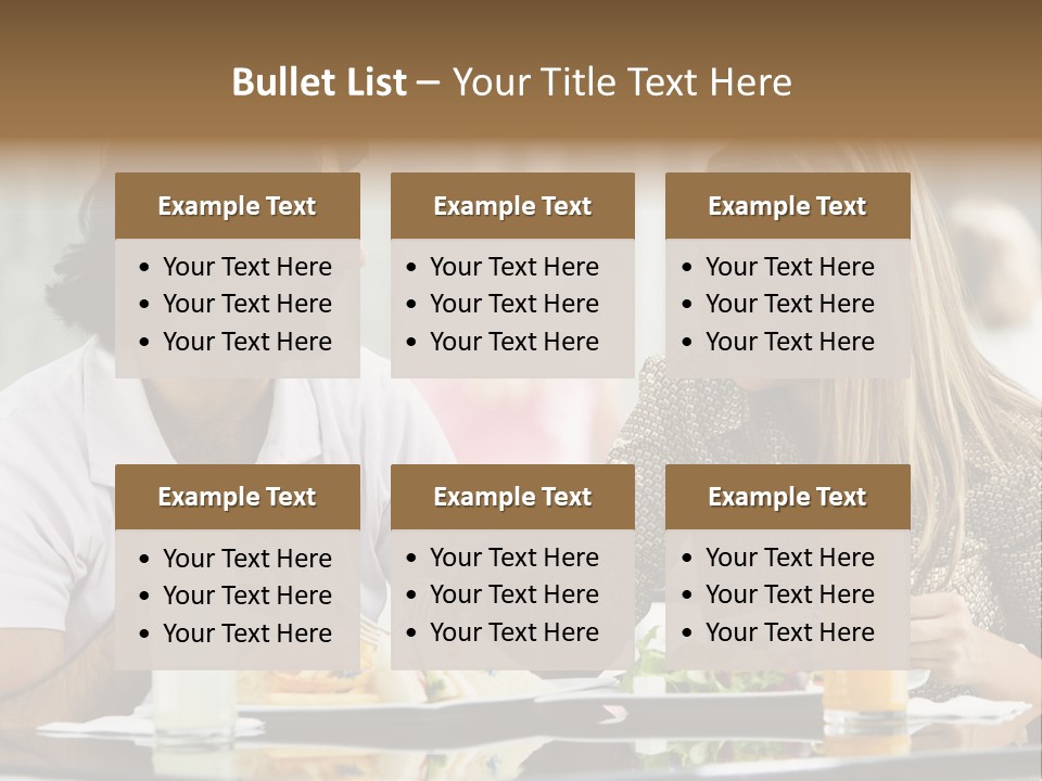 Couple Enjoying Lunch Sitting At Cafe Table PowerPoint Template
