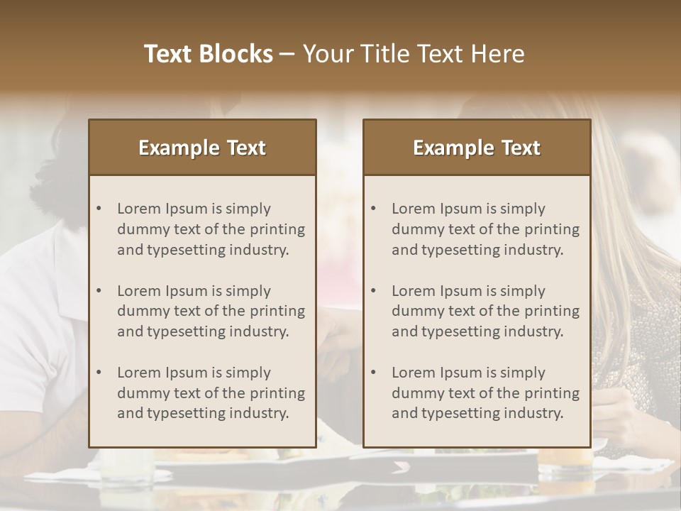 Couple Enjoying Lunch Sitting At Cafe Table PowerPoint Template