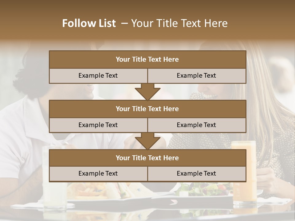 Couple Enjoying Lunch Sitting At Cafe Table PowerPoint Template