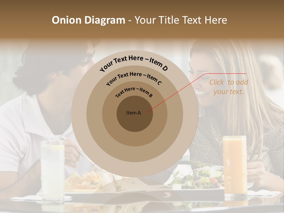 Couple Enjoying Lunch Sitting At Cafe Table PowerPoint Template