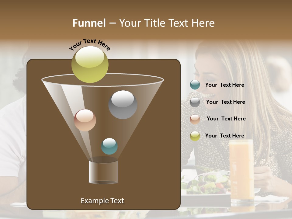 Couple Enjoying Lunch Sitting At Cafe Table PowerPoint Template