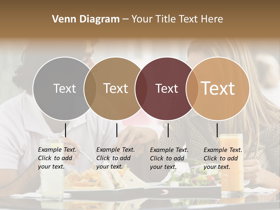 Couple Enjoying Lunch Sitting At Cafe Table PowerPoint Template