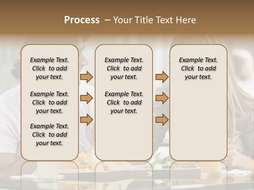 Couple Enjoying Lunch Sitting At Cafe Table PowerPoint Template