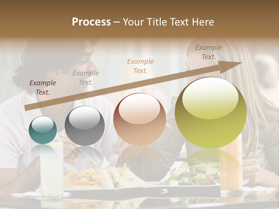 Couple Enjoying Lunch Sitting At Cafe Table PowerPoint Template