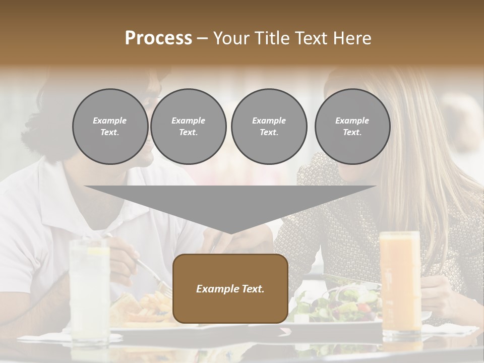 Couple Enjoying Lunch Sitting At Cafe Table PowerPoint Template