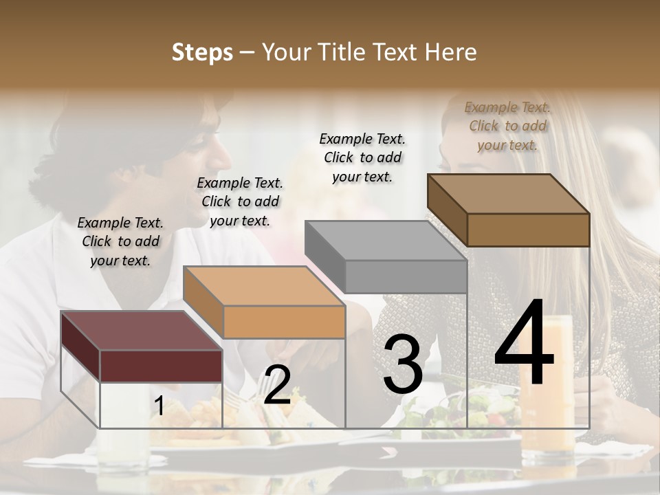 Couple Enjoying Lunch Sitting At Cafe Table PowerPoint Template