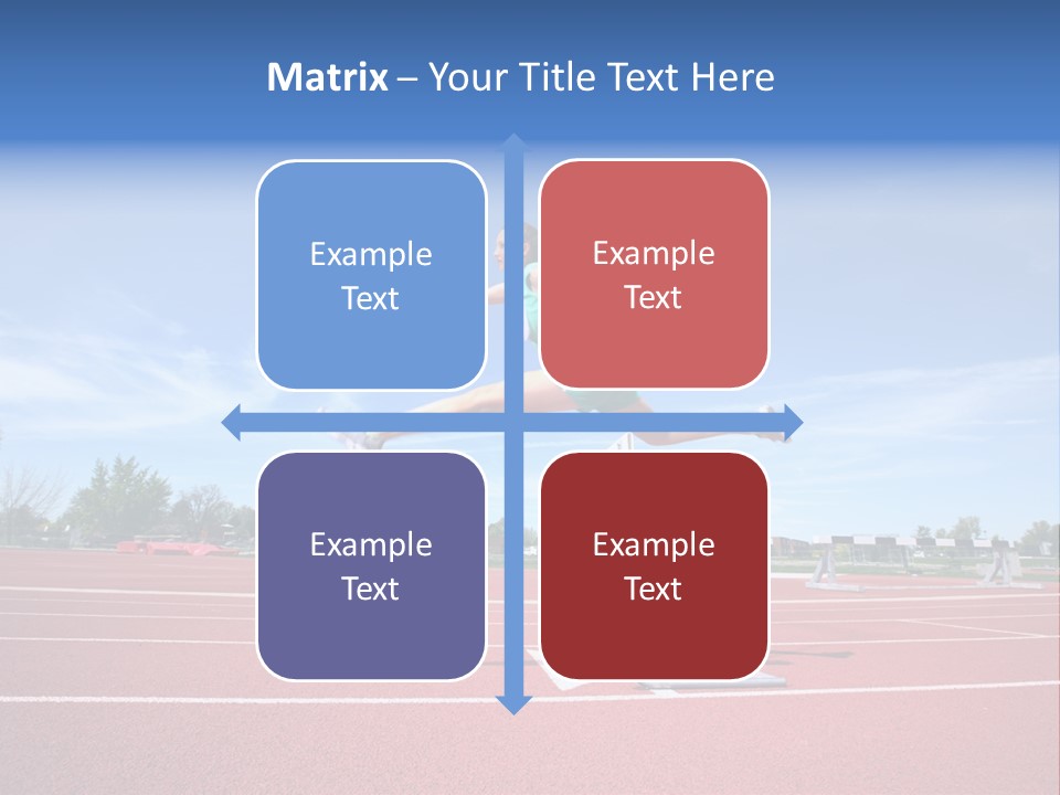 Woman Jumping Over Hurdle PowerPoint Template