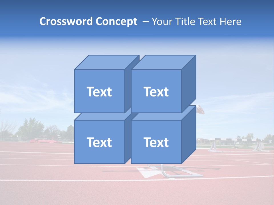 Woman Jumping Over Hurdle PowerPoint Template