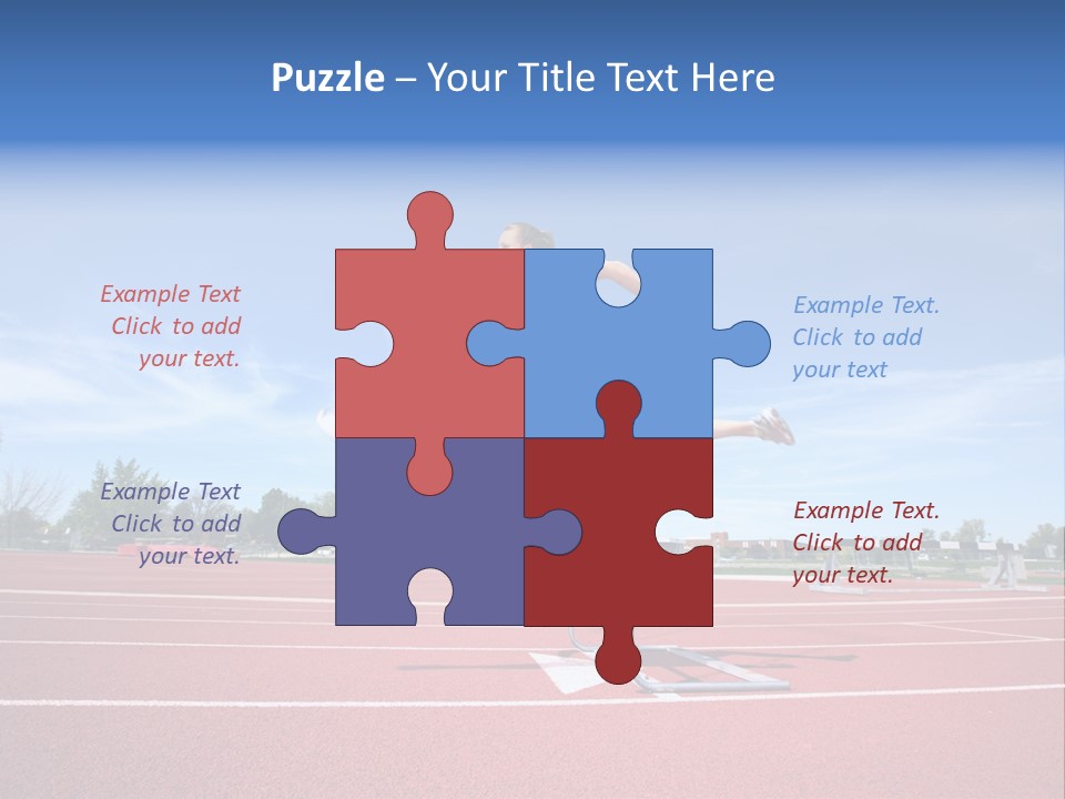 Woman Jumping Over Hurdle PowerPoint Template