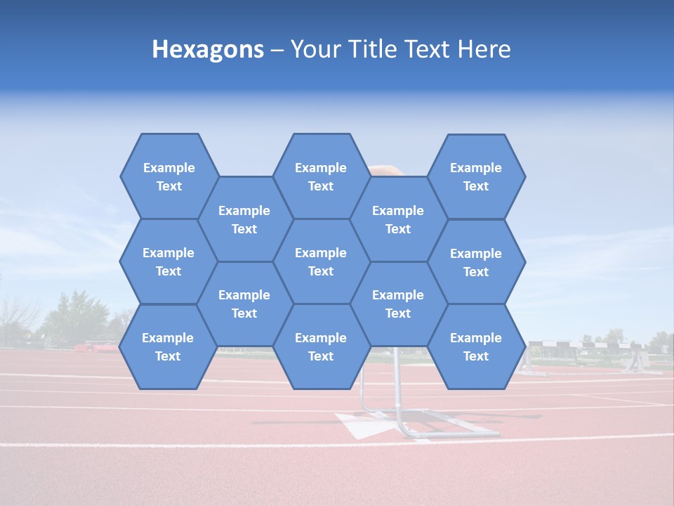 Woman Jumping Over Hurdle PowerPoint Template