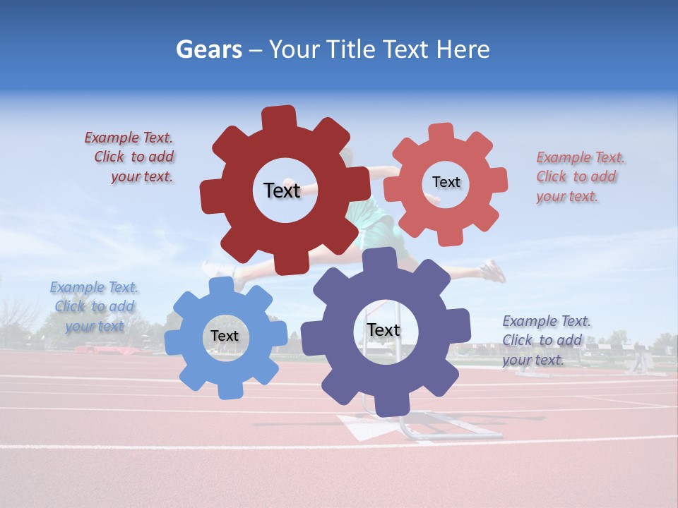 Woman Jumping Over Hurdle PowerPoint Template