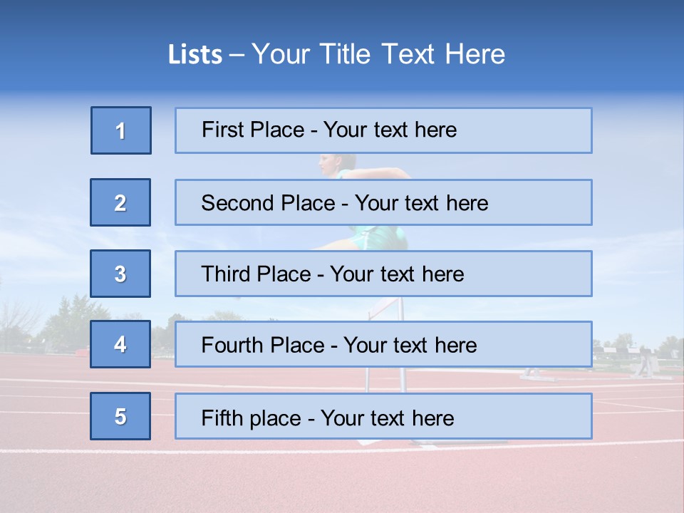 Woman Jumping Over Hurdle PowerPoint Template
