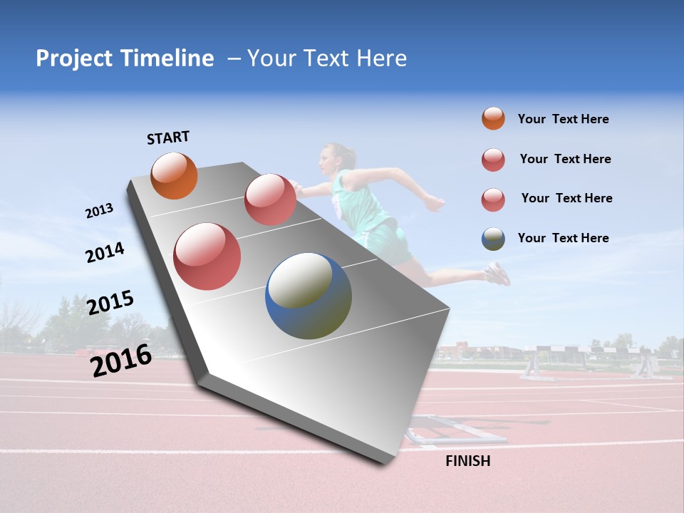 Woman Jumping Over Hurdle PowerPoint Template