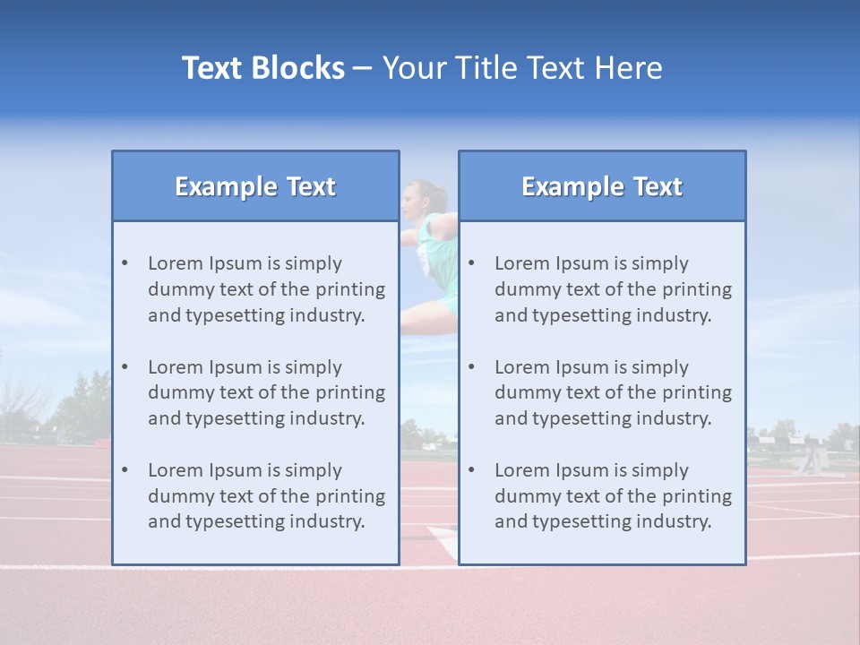 Woman Jumping Over Hurdle PowerPoint Template