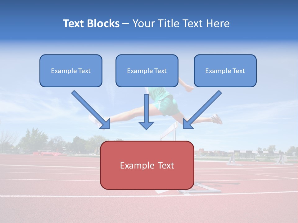 Woman Jumping Over Hurdle PowerPoint Template