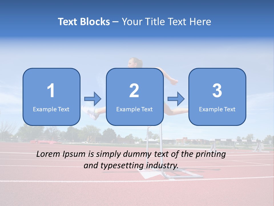 Woman Jumping Over Hurdle PowerPoint Template
