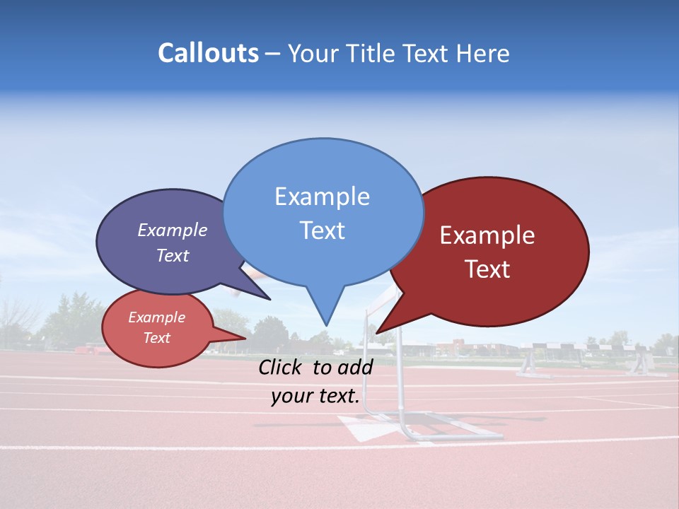 Woman Jumping Over Hurdle PowerPoint Template