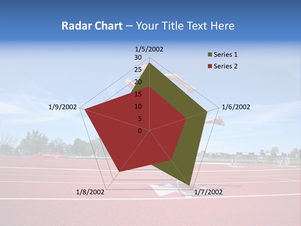 Woman Jumping Over Hurdle PowerPoint Template