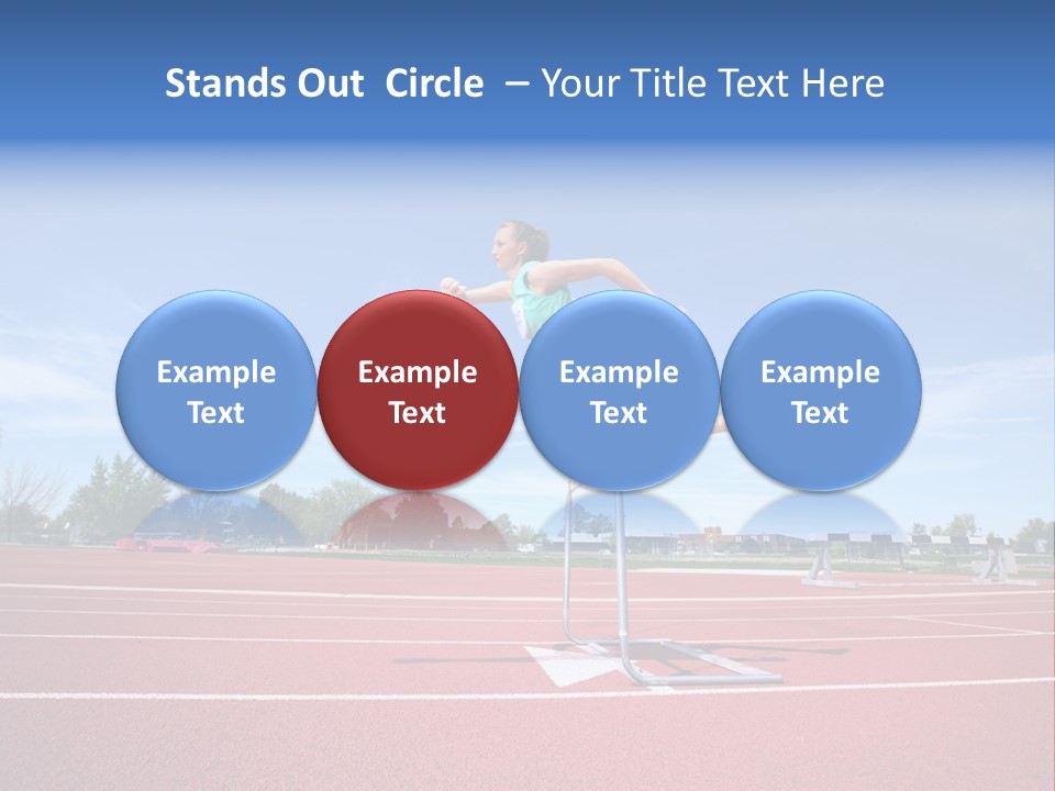 Woman Jumping Over Hurdle PowerPoint Template