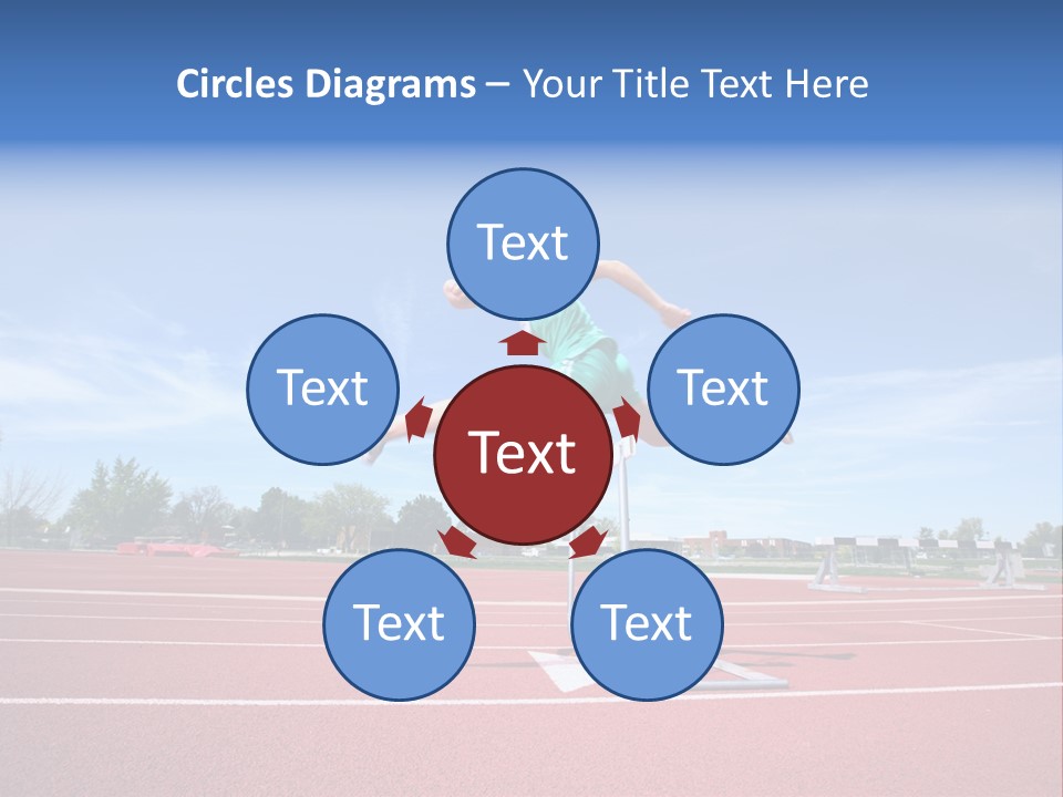 Woman Jumping Over Hurdle PowerPoint Template